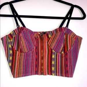Bustier Festival Boho Print Crop Top